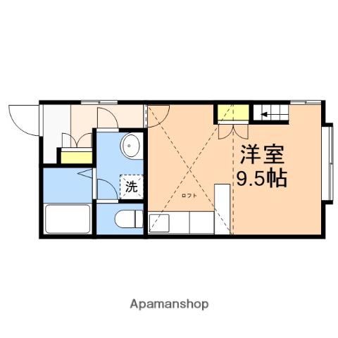 クレセントクレ(ワンルーム/2階)の間取り写真