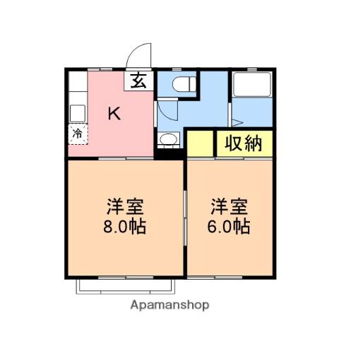 メゾン・エスポワール(2K/2階)の間取り写真