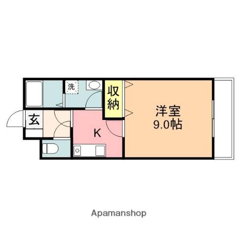 ヴィラキーファ(1K/1階)の間取り写真