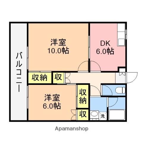 センチュリースプリングA(2DK/1階)の間取り写真