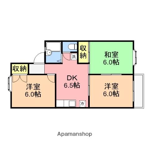 コースト青山(3DK/2階)の間取り写真