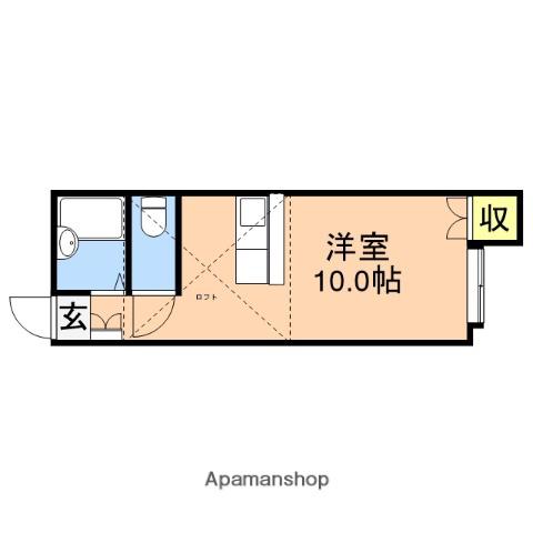 アパートメントエコルセB(ワンルーム/2階)の間取り写真