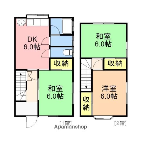 メゾンハマナス(3DK/1階)の間取り写真
