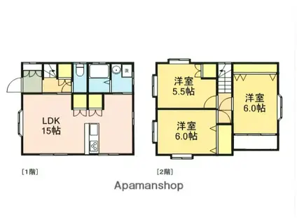 越後線 寺尾駅 徒歩18分 2階建 築19年(3LDK)の間取り写真