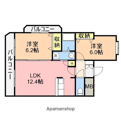 EXCEL VILLA(2LDK/4階)の間取り写真