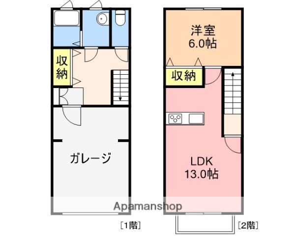 ココモときめき東(1LDK/2階)の間取り写真