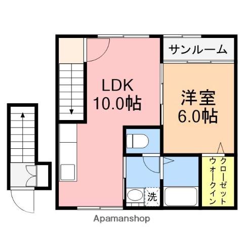 パインコートHIRO(1LDK/2階)の間取り写真