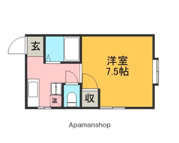 ライトコートMARUWAⅡ(1K/1階)の間取り写真