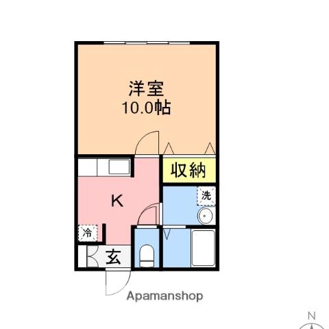 SAJAきらめき(1K/2階)の間取り写真