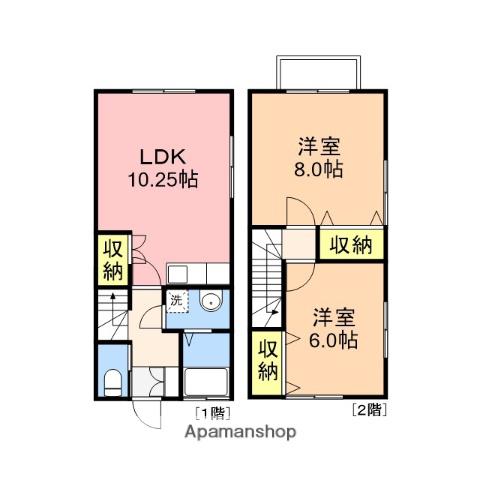 ベルパエーゼ(2LDK/1階)の間取り写真