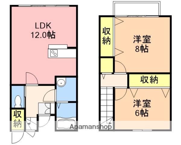 アヴォンリータウン(2LDK/1階)の間取り写真