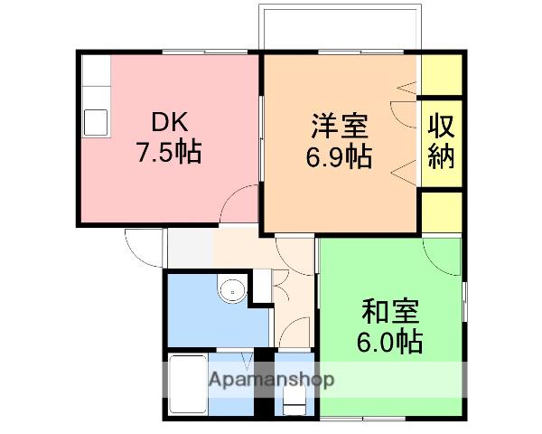 バードリー(2DK/1階)の間取り写真