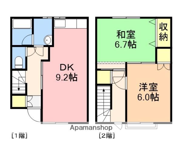 メゾンエスポワールⅡ(2DK/1階)の間取り写真