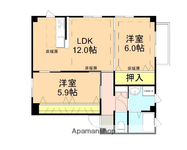 クローバーガーデン(2LDK/3階)の間取り写真