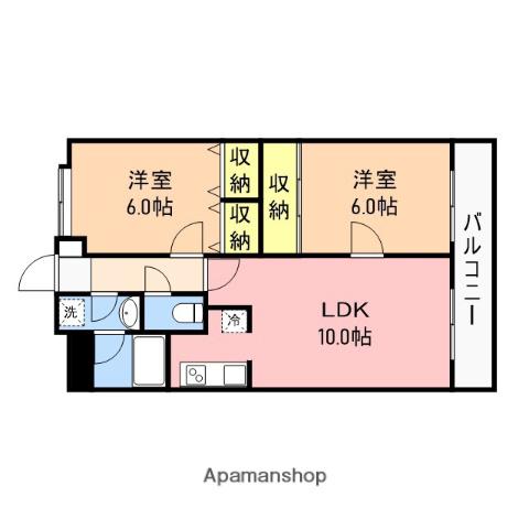 FIEL白山公園(2LDK/9階)の間取り写真