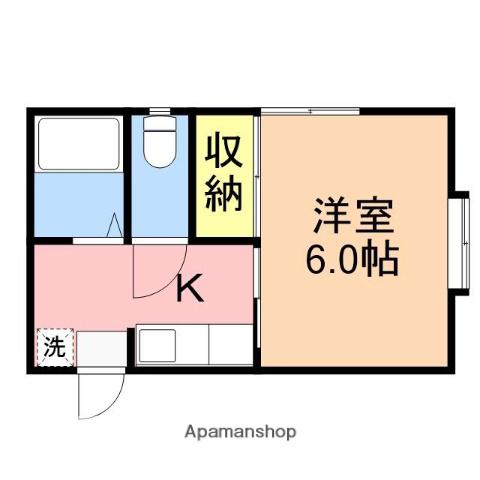 サムハウスⅢ(1K/2階)の間取り写真
