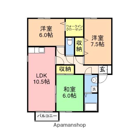 キャヴェンディッシ(3LDK/1階)の間取り写真