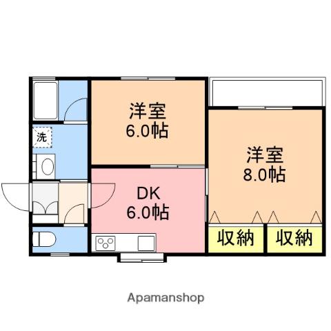 パークサイド小針(2DK/2階)の間取り写真