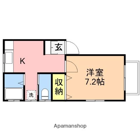 トゥルース(1K/2階)の間取り写真