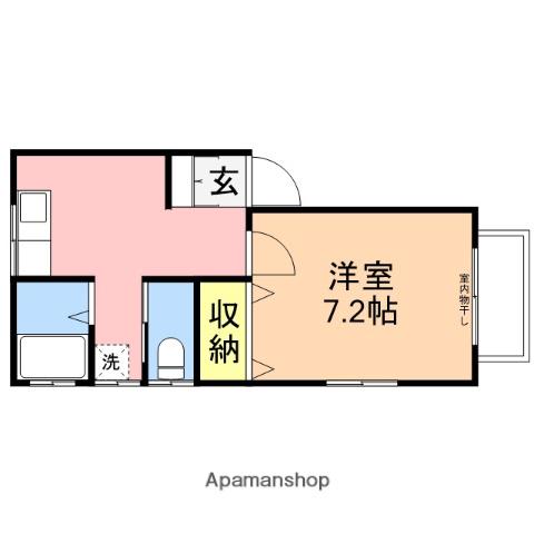 トゥルース(1K/1階)の間取り写真