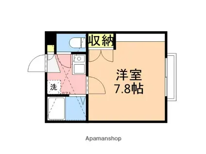 アップフロント坂井東Ⅱ(1K/1階)の間取り写真