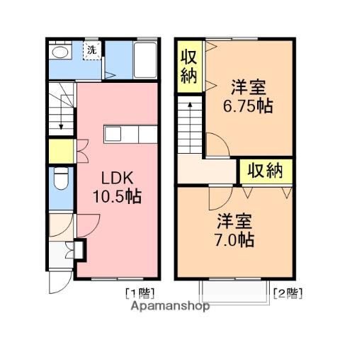 メゾンフォンテ(2LDK/1階)の間取り写真