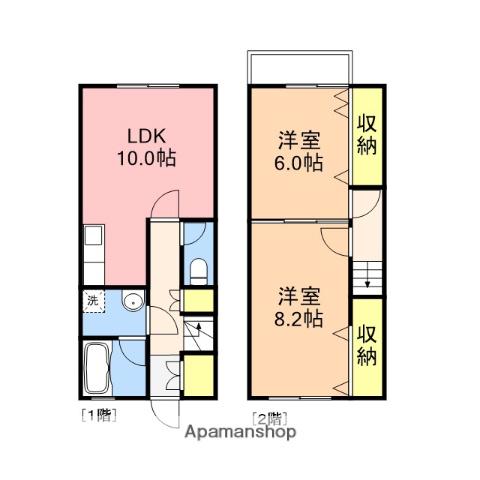 ジョイプレイス小針(2LDK/1階)の間取り写真