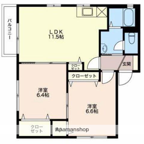 レーベン 砂山(2LDK/1階)の間取り写真