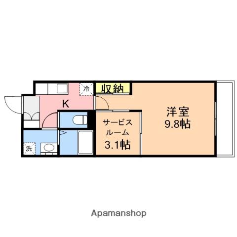 PROGRESSIVEⅡ(1K/2階)の間取り写真