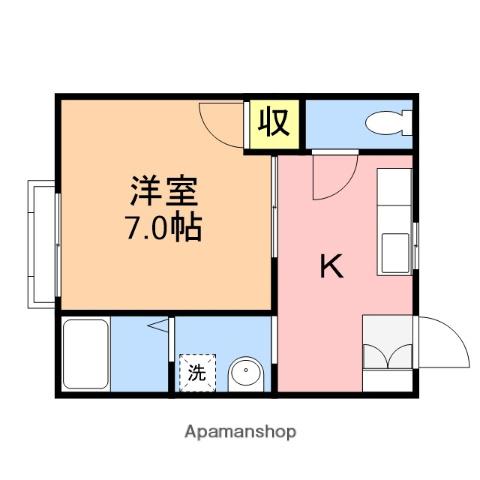 カトレア(1K/2階)の間取り写真