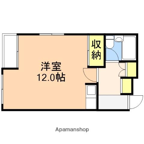メゾンブランシュ浜浦(ワンルーム/1階)の間取り写真
