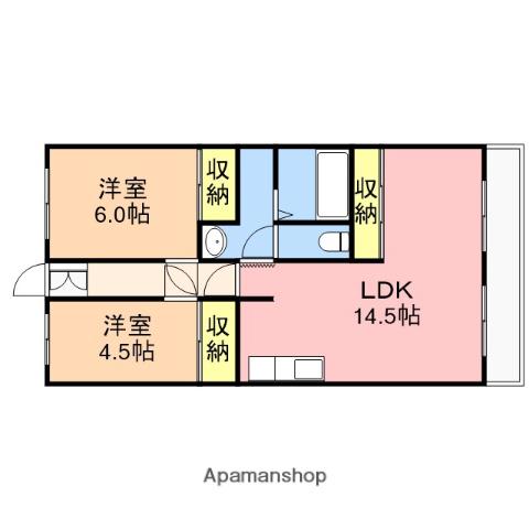 メゾン青山台(2LDK/5階)の間取り写真