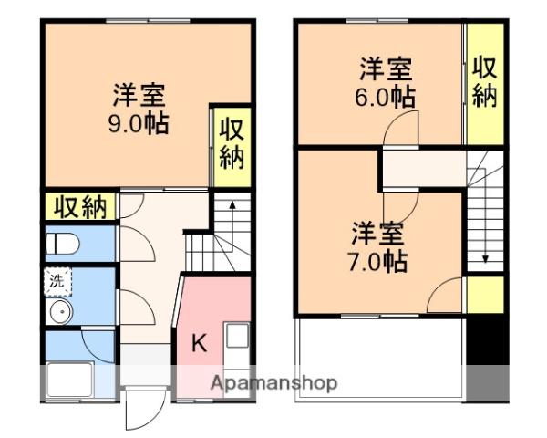 タウンハウス(3K/1階)の間取り写真