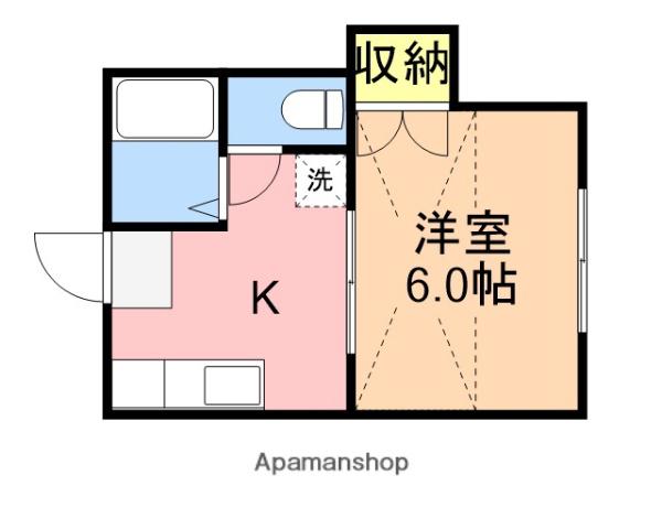 メゾンドエクラン3(1K/2階)の間取り写真