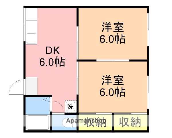 真砂ハイツ(2DK/1階)の間取り写真