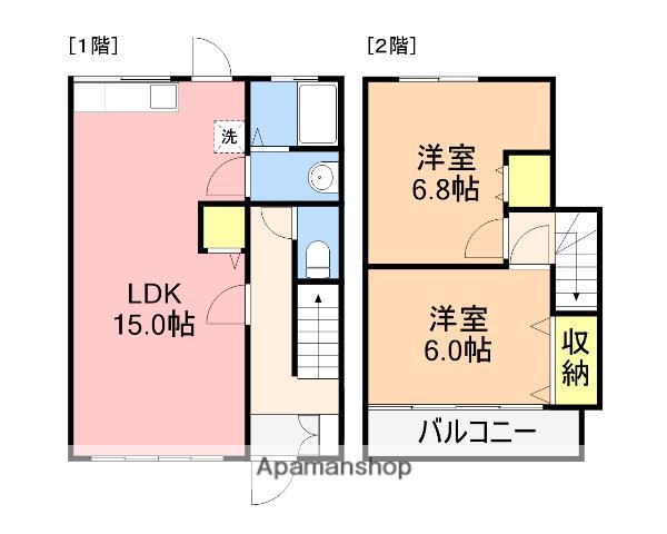 コーポ真砂(2LDK/1階)の間取り写真