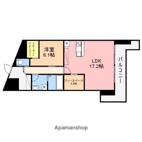 メゾン団九郎(1LDK/4階)の間取り写真