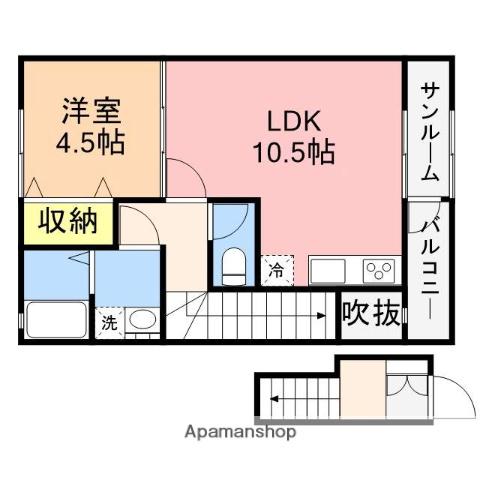 スペディーレ(1LDK/2階)の間取り写真