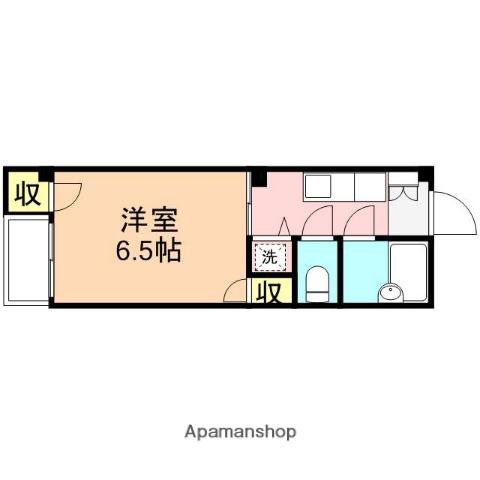 鉄建ビル(1K/3階)の間取り写真
