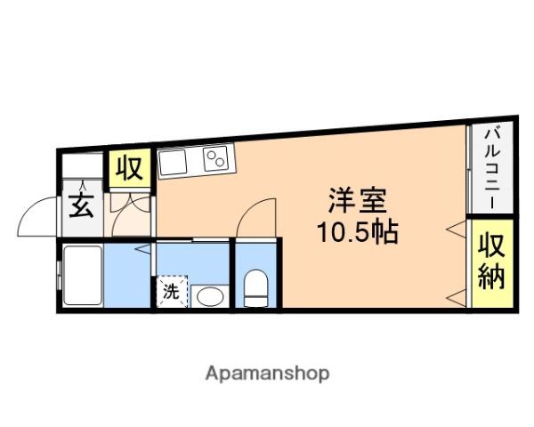 ガーデンヒルズ寺尾台A(ワンルーム/1階)の間取り写真
