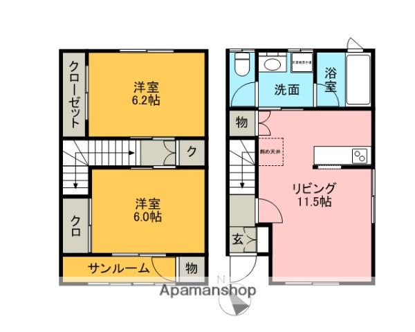 ヴァッフェル有明大橋(2LDK/1階)の間取り写真