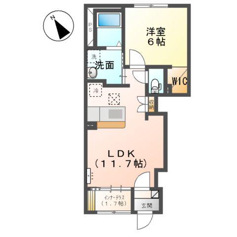 サザンウェーブⅡ(1LDK/1階)の間取り写真