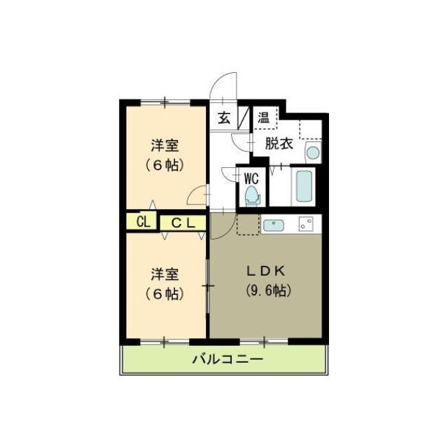 ガーデン・アイリス(2DK/3階)の間取り写真