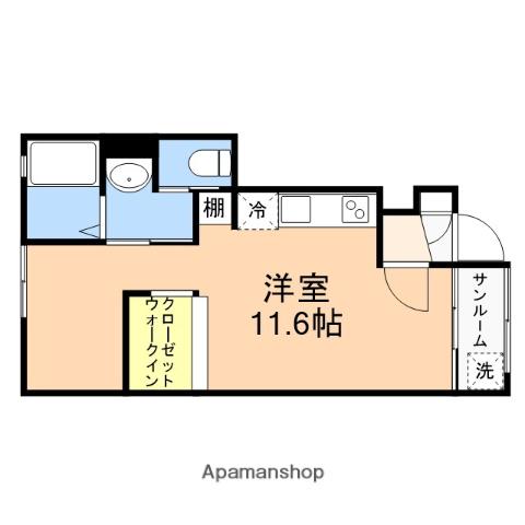 レデス関屋A(ワンルーム/1階)の間取り写真