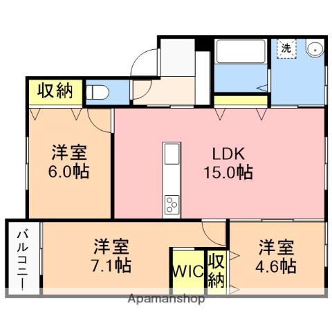 小針ガーデンプレイス(3LDK/2階)の間取り写真