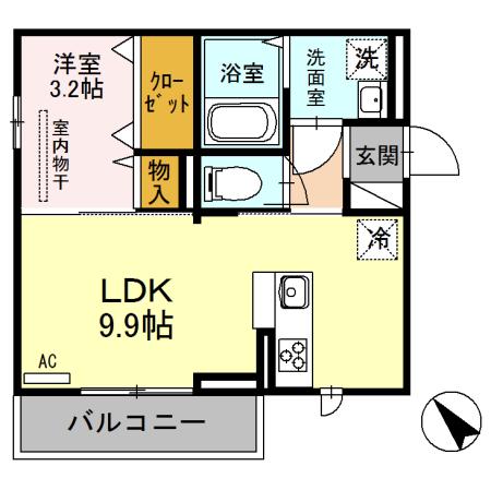 グレイス ヴィラ(1LDK/2階)の間取り写真
