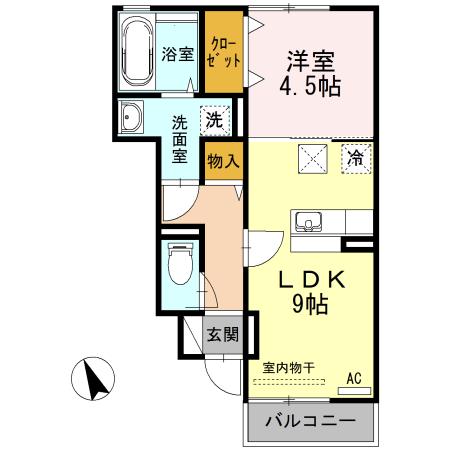 プリマベラ(1LDK/1階)の間取り写真