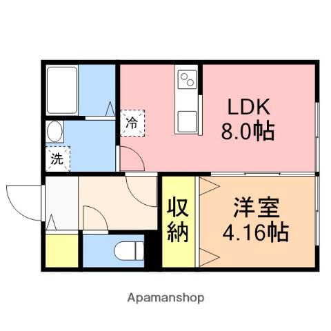 アマン浜浦(1LDK/3階)の間取り写真