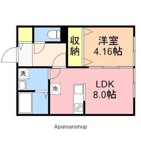 アマン浜浦(1LDK/2階)の間取り写真