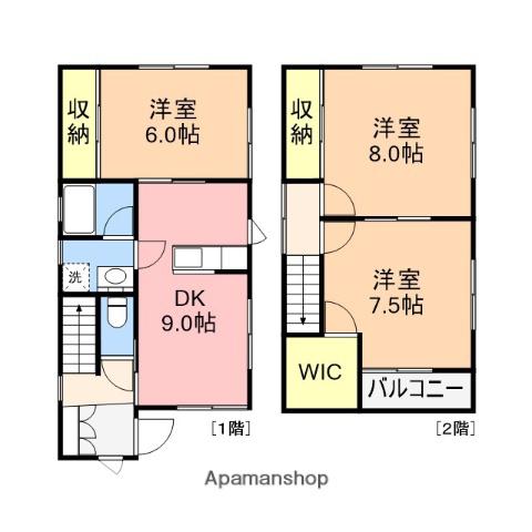 越後線 新潟大学前駅 徒歩13分 2階建 築19年(3DK)の間取り写真